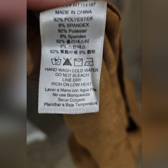 FAB'RIK Faux suede tan halter stretch top. Size Small NWT - Picture 6 of 9